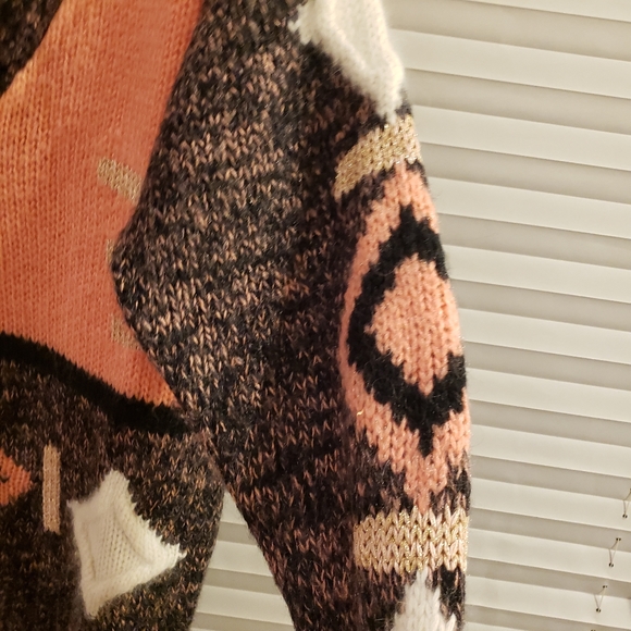 Vintage Susann d V-Neck Chunky Over-Sized Sweater Size L angora accents - Picture 4 of 7